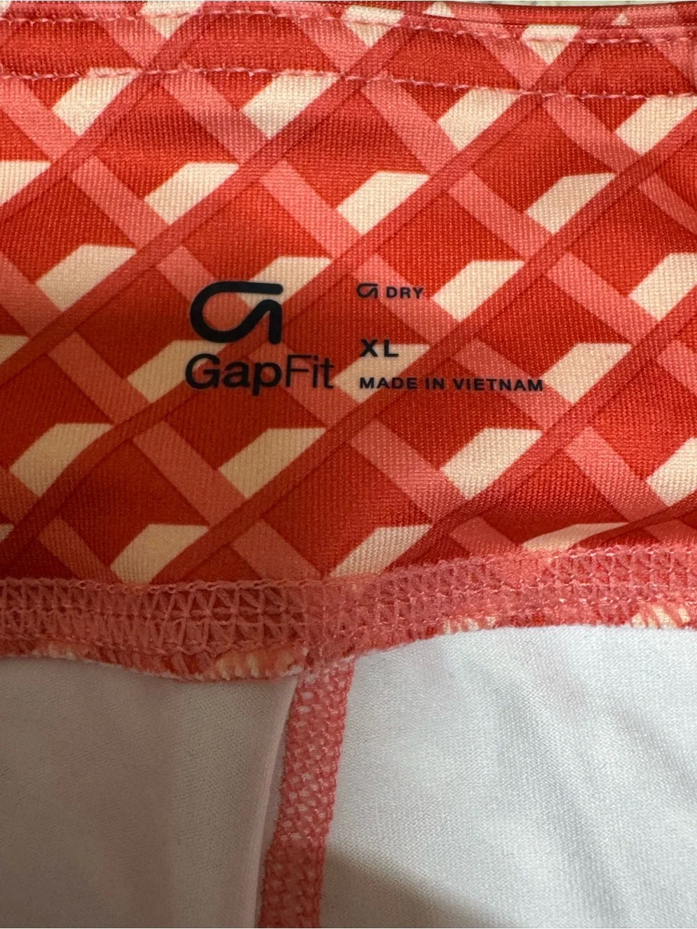 GAP Red Geometric Print Girls' Leggings with White Stripe Detail